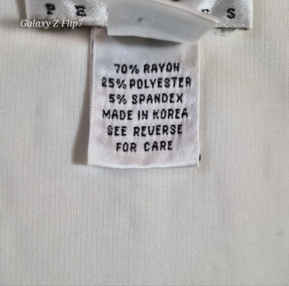 ​Talbots Petites White Beaded Neckline Short Sleeve Top Size LP - Picture 3 of 9